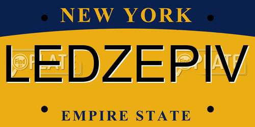 LEDZEPIV New York License Plate