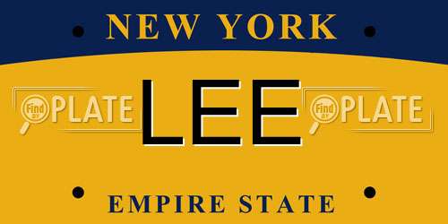LEE New York License Plate
