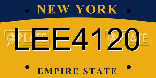LEE4120 New York License Plate
