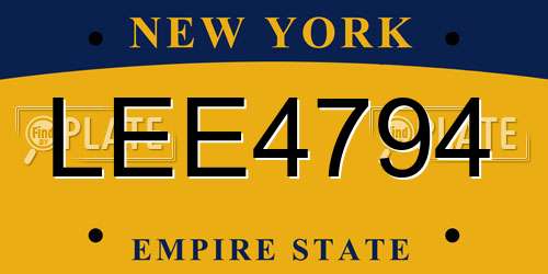 LEE4794 New York License Plate