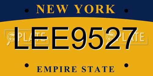 LEE9527 New York License Plate