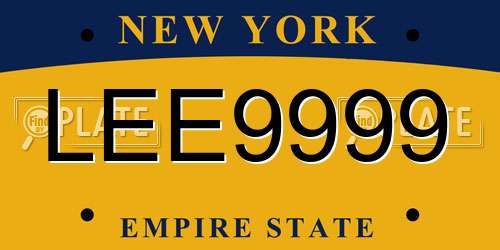 LEE9999 New York License Plate