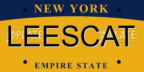 LEESCAT New York License Plate