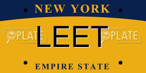 LEET New York License Plate