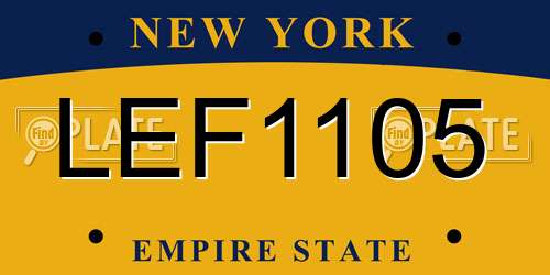 LEF1105 New York License Plate