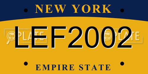 LEF2002 New York License Plate