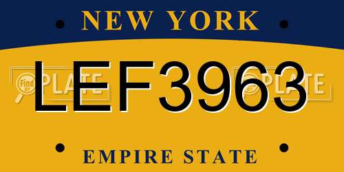 LEF3963 New York License Plate