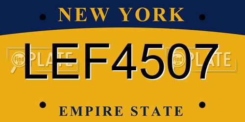 LEF4507 New York License Plate
