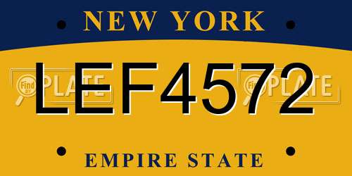 LEF4572 New York License Plate