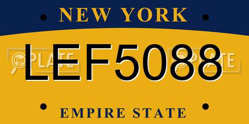 LEF5088 New York License Plate