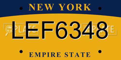 LEF6348 New York License Plate