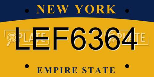 LEF6364 New York License Plate
