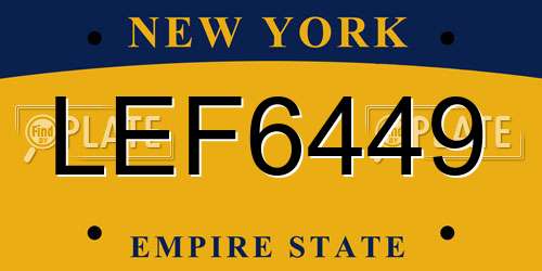 LEF6449 New York License Plate