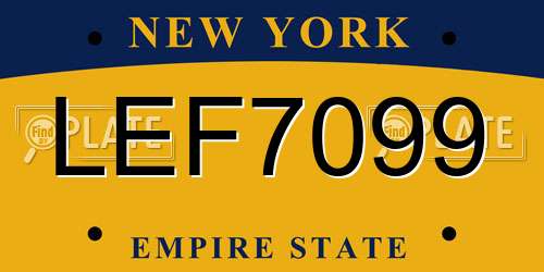 LEF7099 New York License Plate