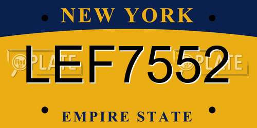 LEF7552 New York License Plate