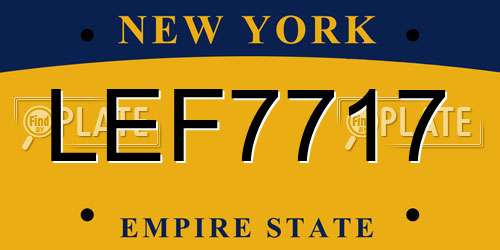 LEF7717 New York License Plate