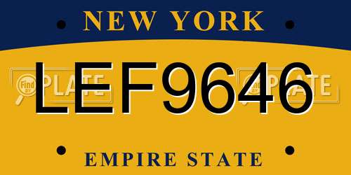 LEF9646 New York License Plate