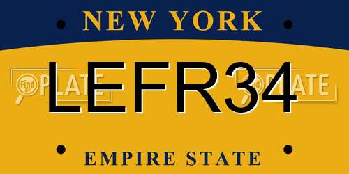 LEFR34 New York License Plate