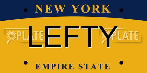 LEFTY New York License Plate