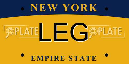 LEG New York License Plate
