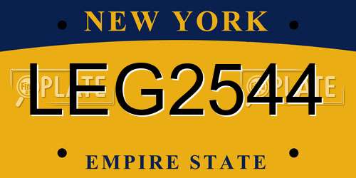 LEG2544 New York License Plate