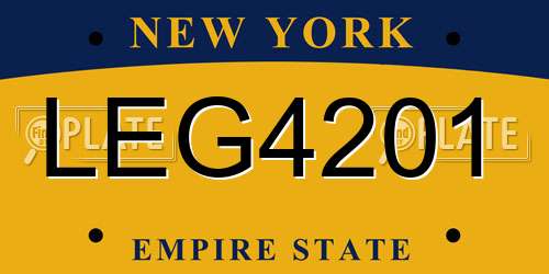 LEG4201 New York License Plate