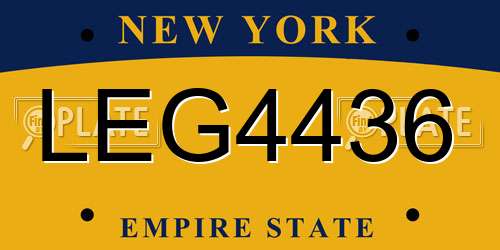 LEG4436 New York License Plate