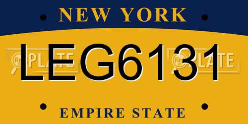 LEG6131 New York License Plate