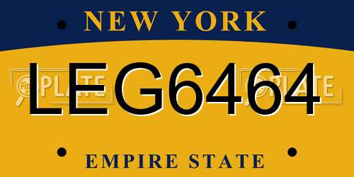 LEG6464 New York License Plate