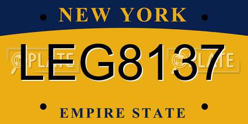 LEG8137 New York License Plate