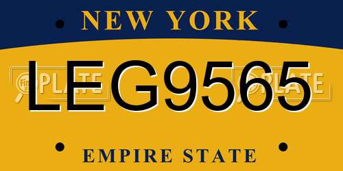 LEG9565 New York License Plate