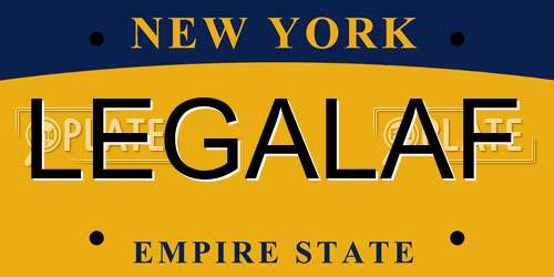 LEGALAF New York License Plate