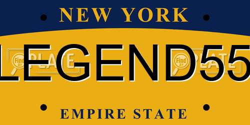 LEGEND55 New York License Plate
