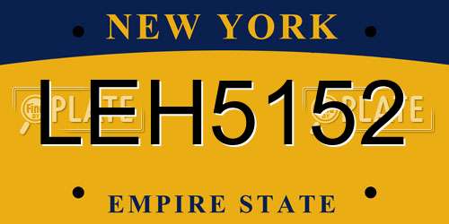 LEH5152 New York License Plate