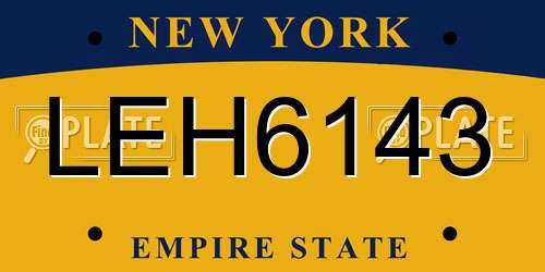 LEH6143 New York License Plate