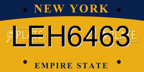 LEH6463 New York License Plate