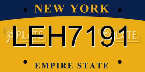 LEH7191 New York License Plate