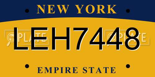 LEH7448 New York License Plate