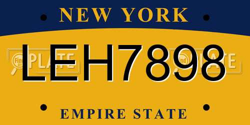 LEH7898 New York License Plate