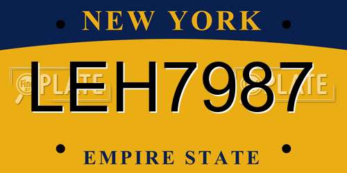 LEH7987 New York License Plate