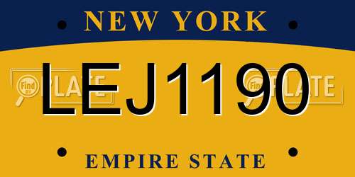 LEJ1190 New York License Plate