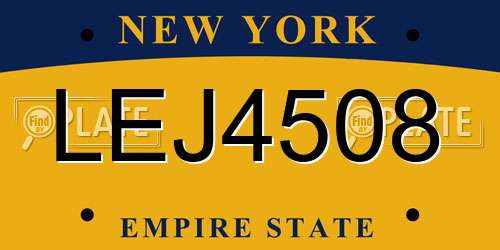 LEJ4508 New York License Plate
