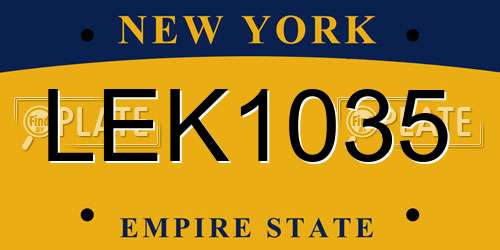 LEK1035 New York License Plate