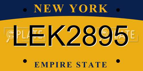 LEK2895 New York License Plate