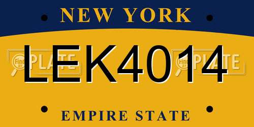 LEK4014 New York License Plate