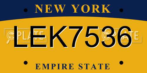 LEK7536 New York License Plate
