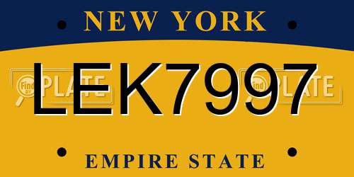 LEK7997 New York License Plate