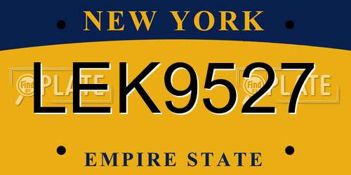 LEK9527 New York License Plate