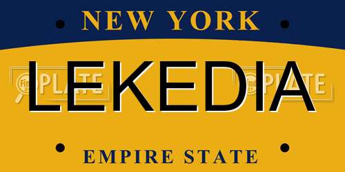 LEKEDIA New York License Plate