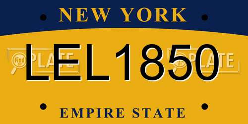 LEL1850 New York License Plate